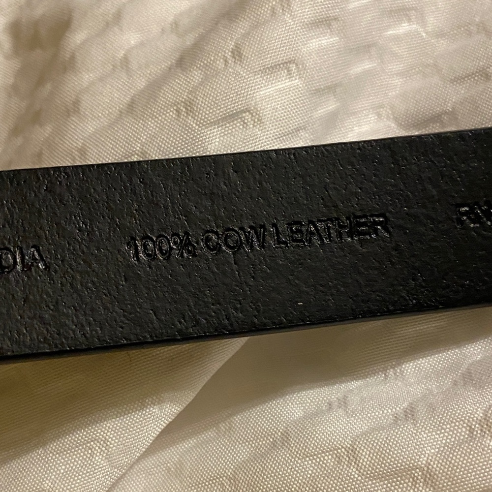 LOFT Black Leather Belt with Antique Gold Buckle - Picture 3 of 3
